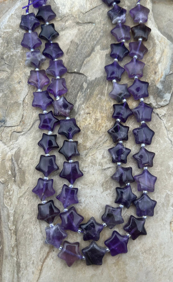 Amethyst 15mm Star Beads 16 Inch Strand/25 beads - Amethyst