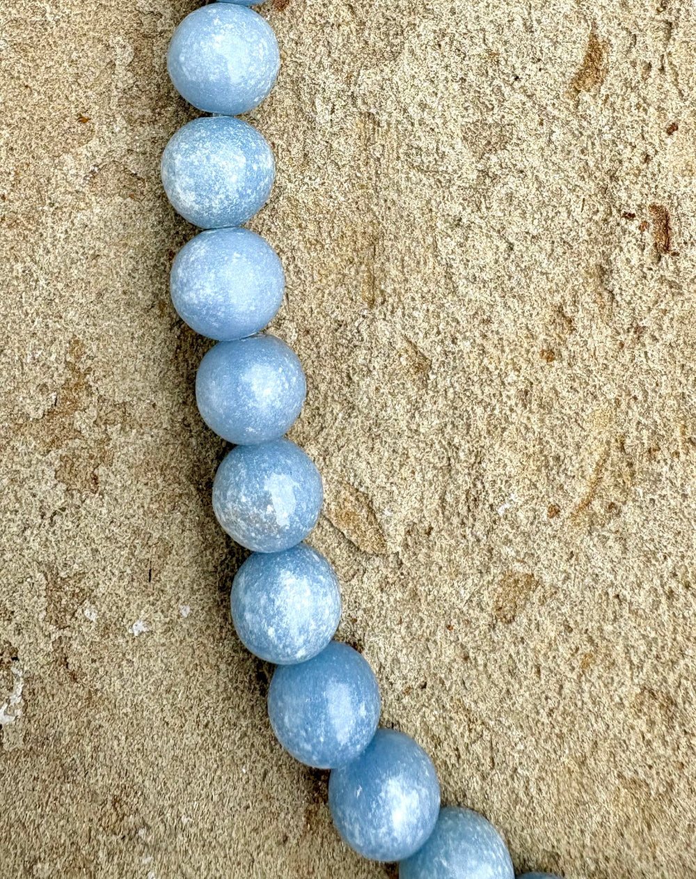 Angelite 10mm Round beads 16 inch Strand - Angelite