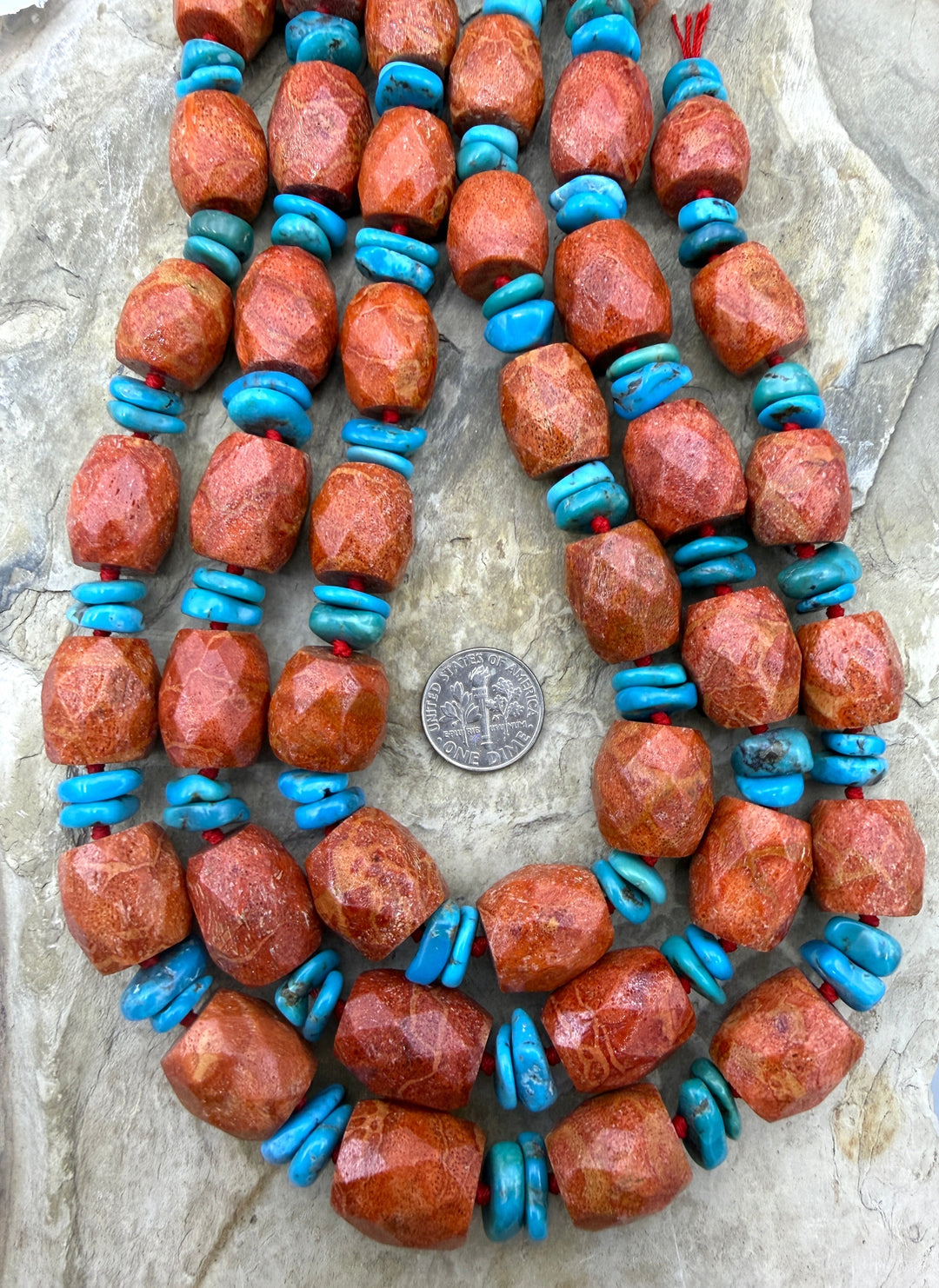 Apple Coral BIG Faceted Barrel Beads 14x17mm and Hubei