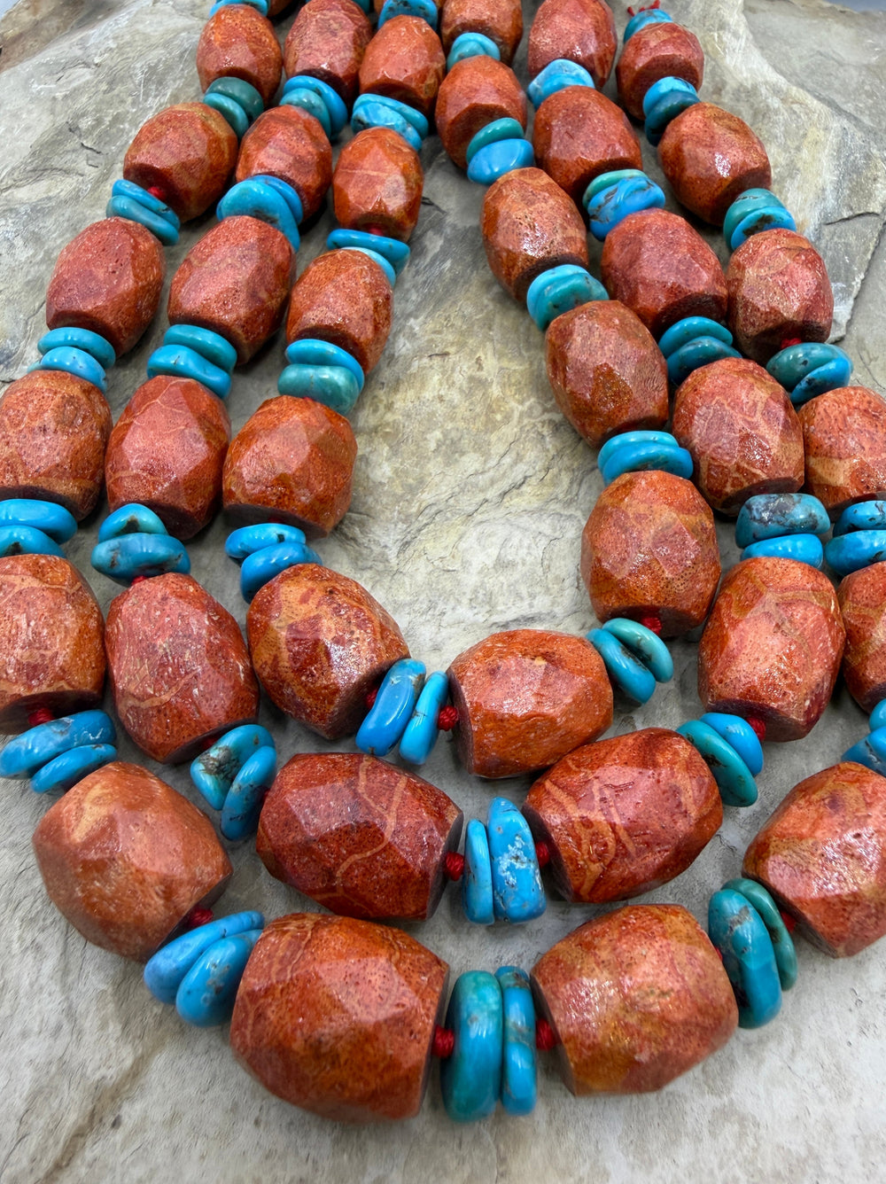 Apple Coral BIG Faceted Barrel Beads 14x17mm and Hubei