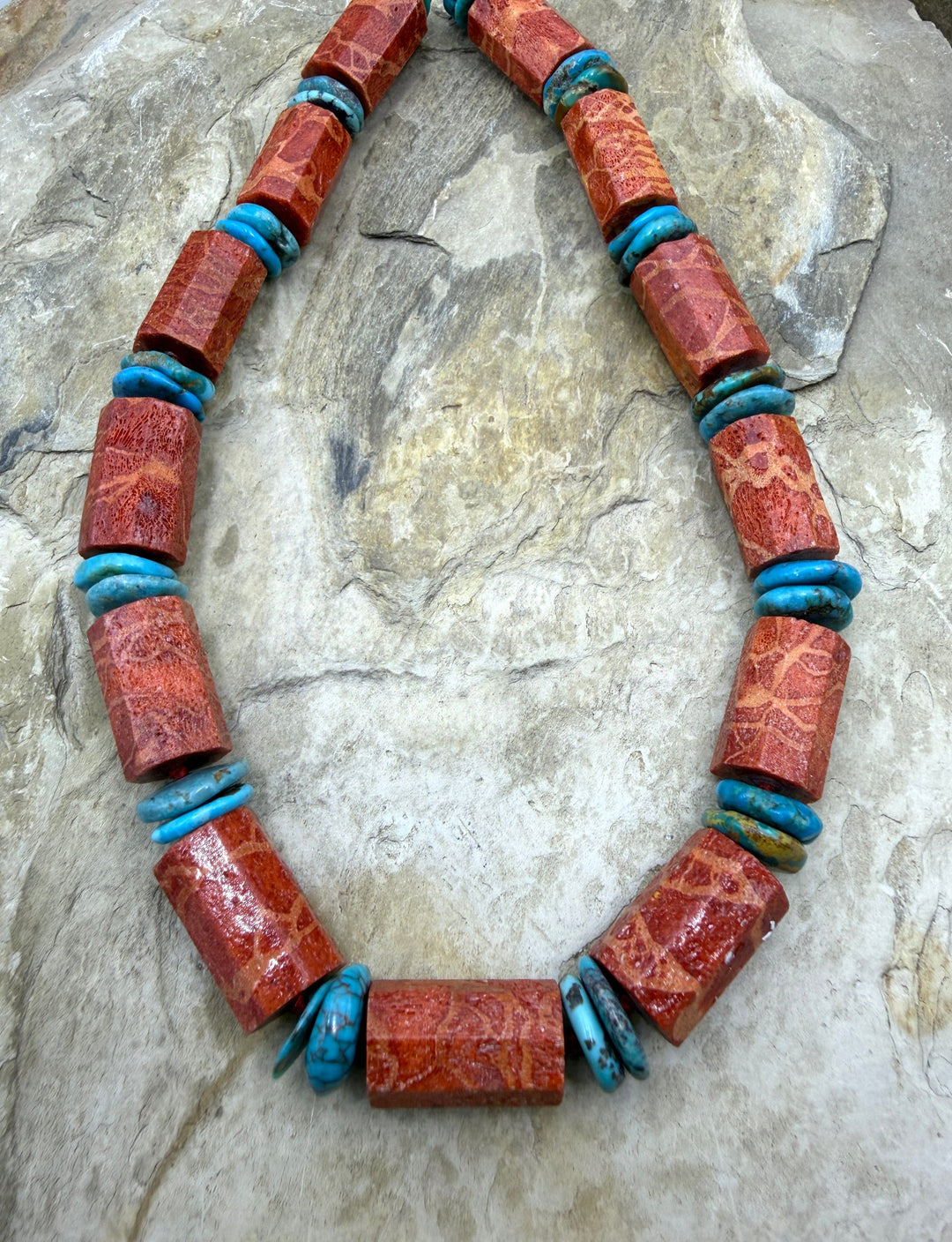 Apple Coral BIG Faceted Tube Beads 13x22mm and Hubei