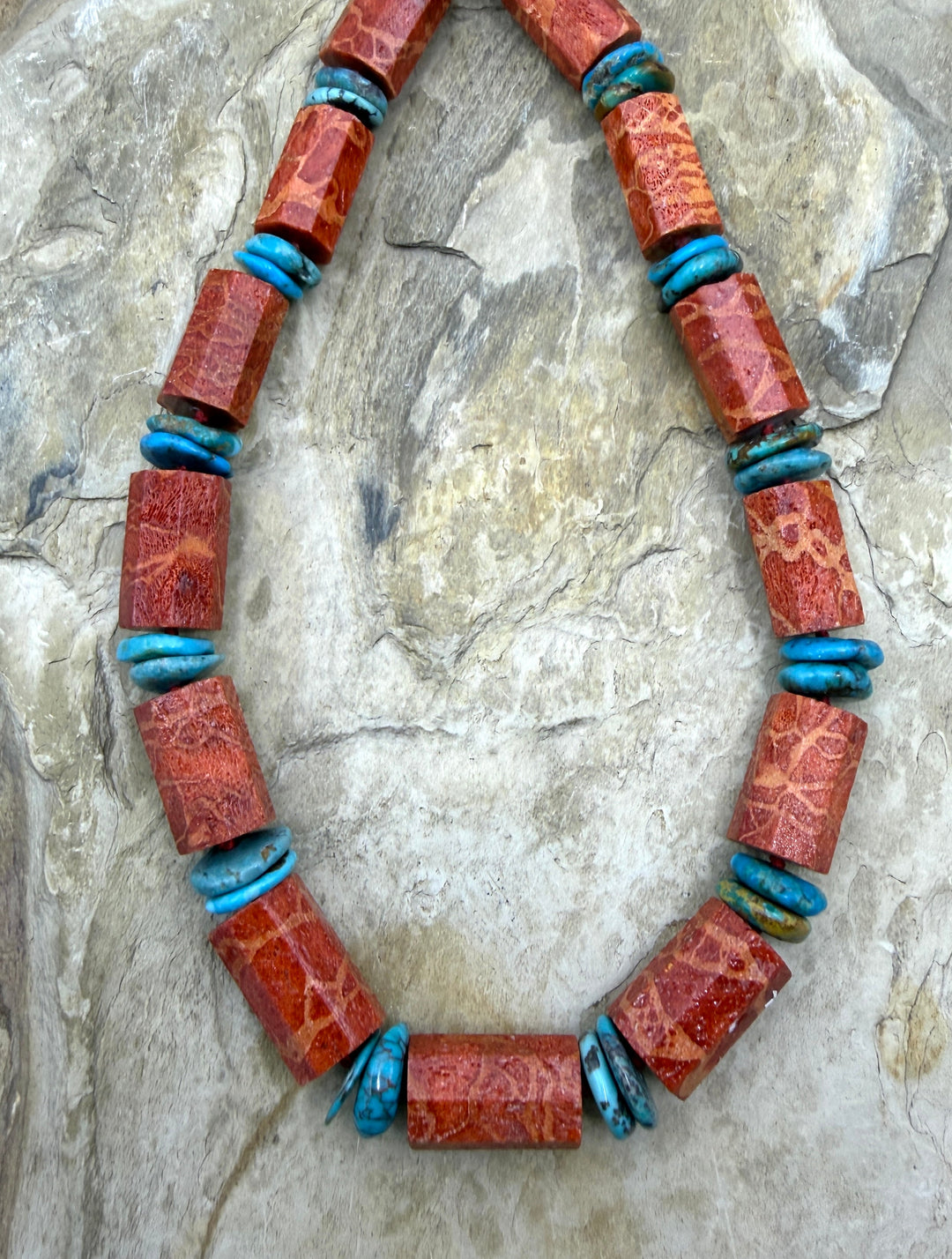 Apple Coral BIG Faceted Tube Beads 13x22mm and Hubei
