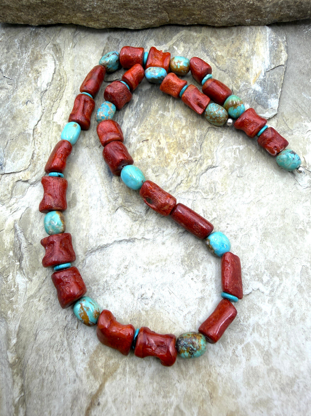 Apple Coral Branch Beads 10x10-10x15mm and Hubei Turquoise