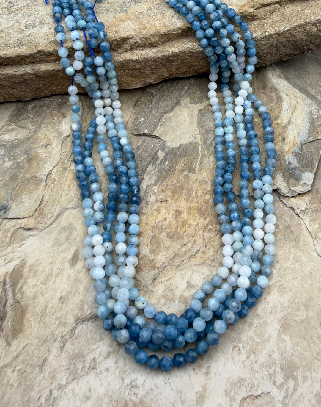 Aquamarine Micro Faceted Round Beads 4mm Select One 15 Inch