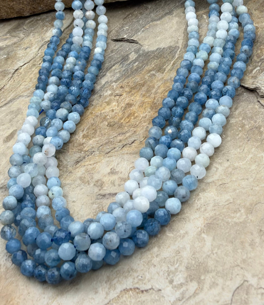 Aquamarine Micro Faceted Round Beads 4mm Select One 15 Inch
