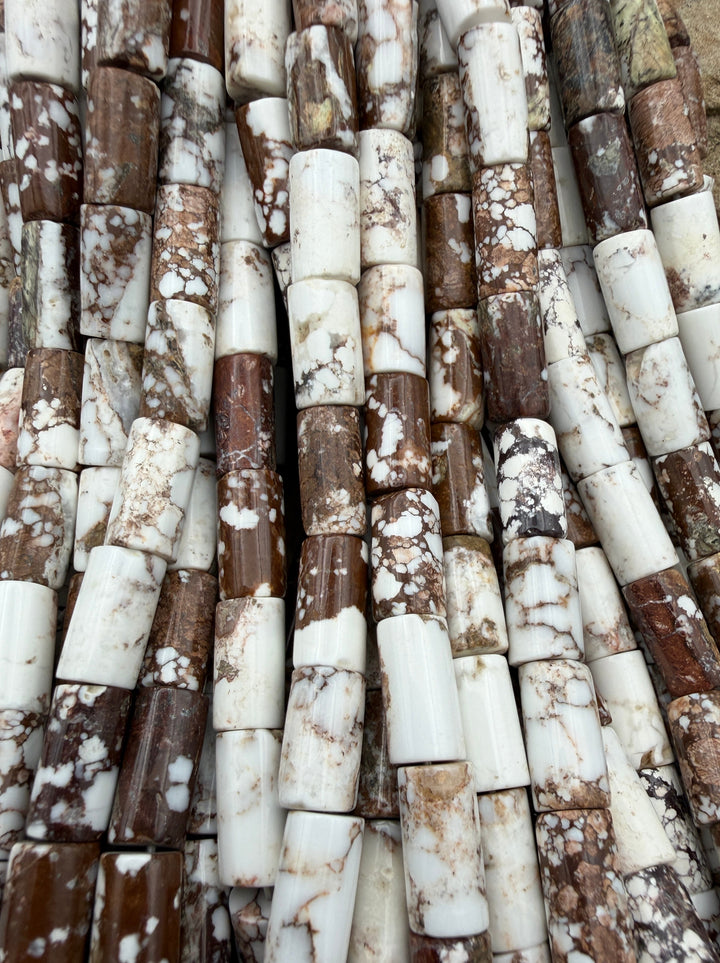 Arizona Wild Horse BIG Tube Beads 8x14mm ONE 16 Inch