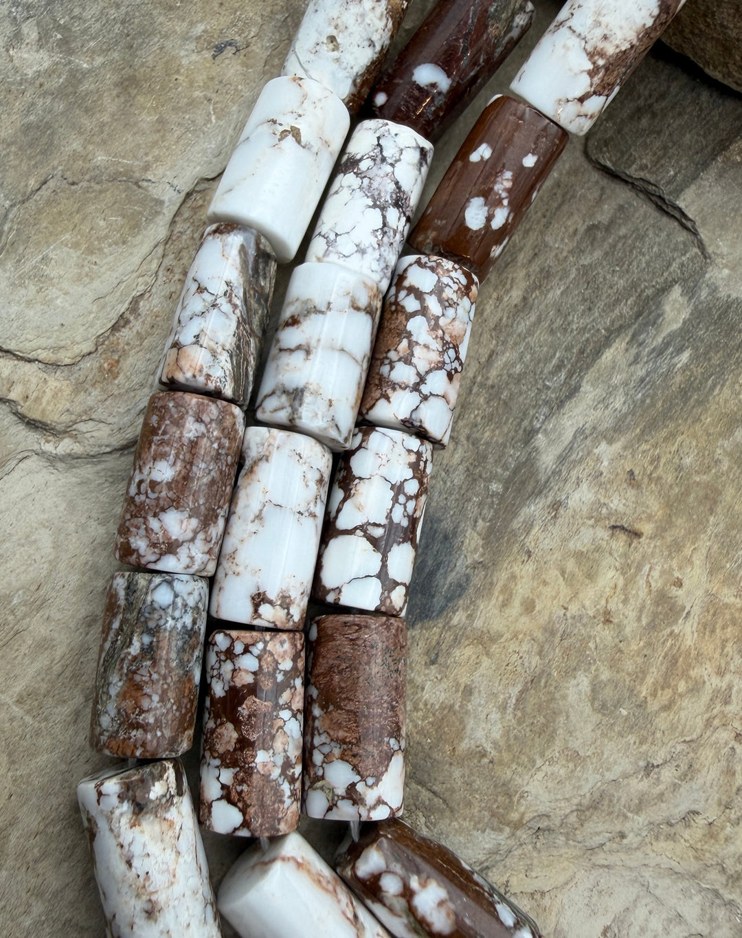 Arizona Wild Horse BIG Tube Beads 8x14mm ONE 16 Inch