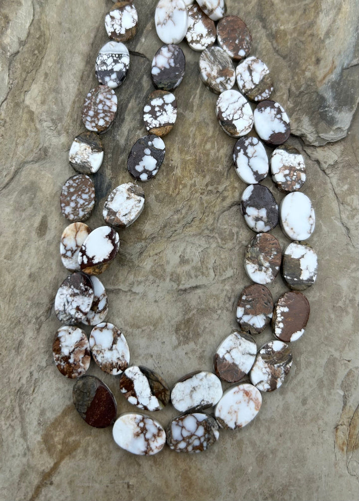 Arizona Wild Horse Flat Oval Beads 10x15mm ONE 12 Inch