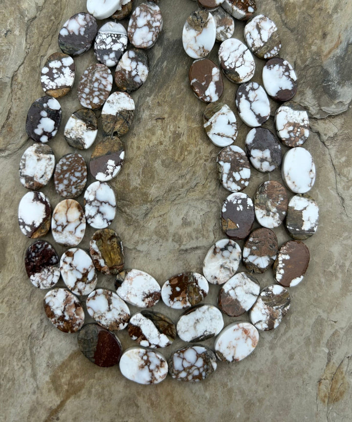 Arizona Wild Horse Flat Oval Beads 10x15mm ONE 12 Inch
