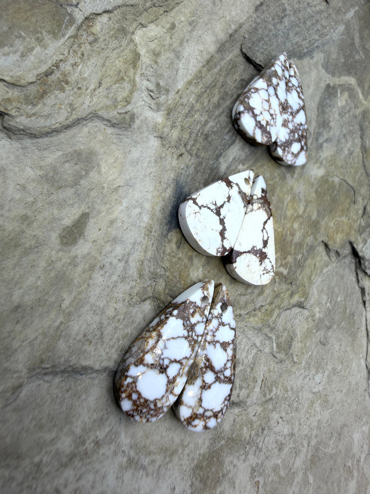 Arizona Wild Horse Matching Earring Slab Bead Pair One Pair