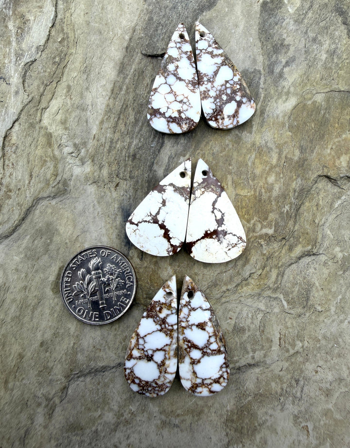 Arizona Wild Horse Matching Earring Slab Bead Pair One Pair