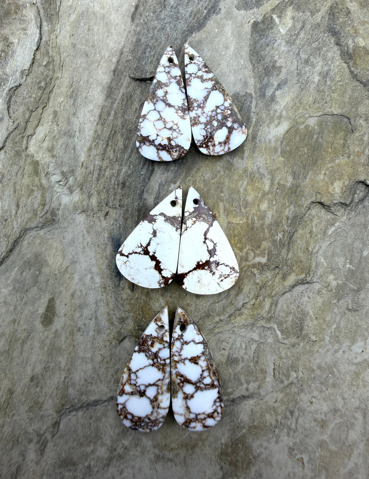 Arizona Wild Horse Matching Earring Slab Bead Pair One Pair