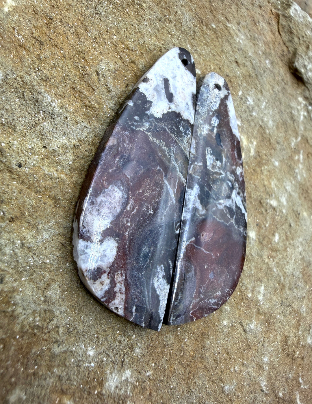 Arizona Wild Horse Matching HUGE Matching Earring Slab Bead