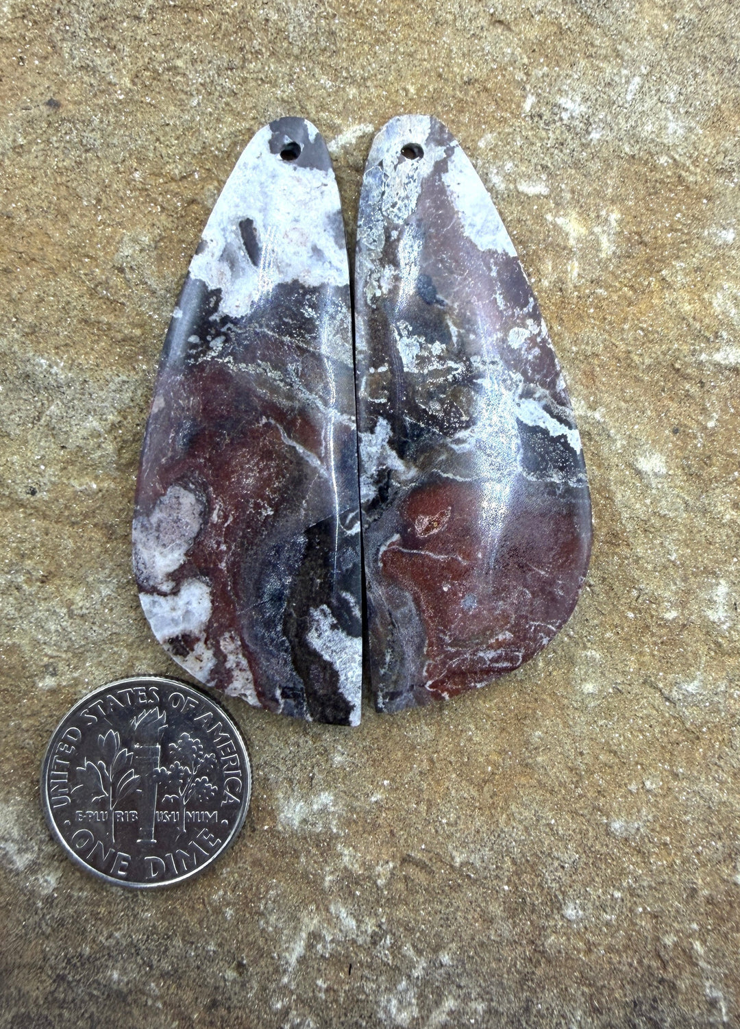 Arizona Wild Horse Matching HUGE Matching Earring Slab Bead