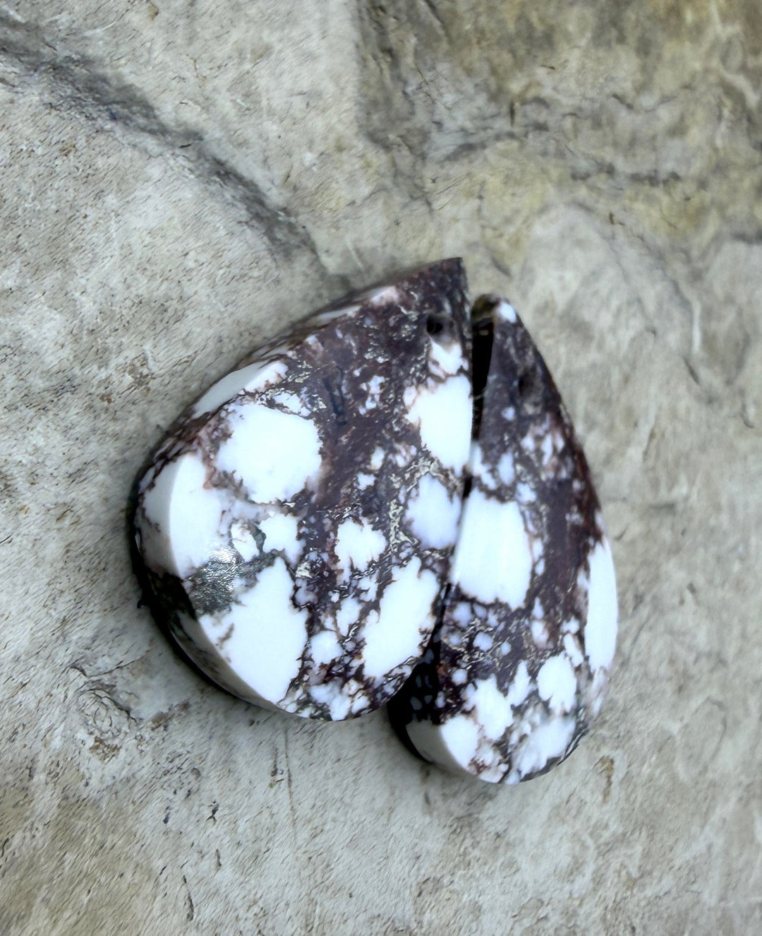 Arizona Wild Horse Matching Oval Earring Slab Bead Pair