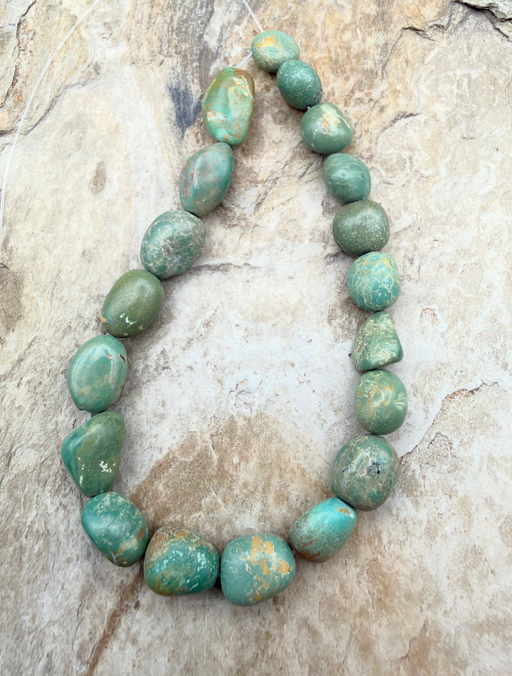 Army Green Kingman Turquoise (Arizona) Nugget Beads