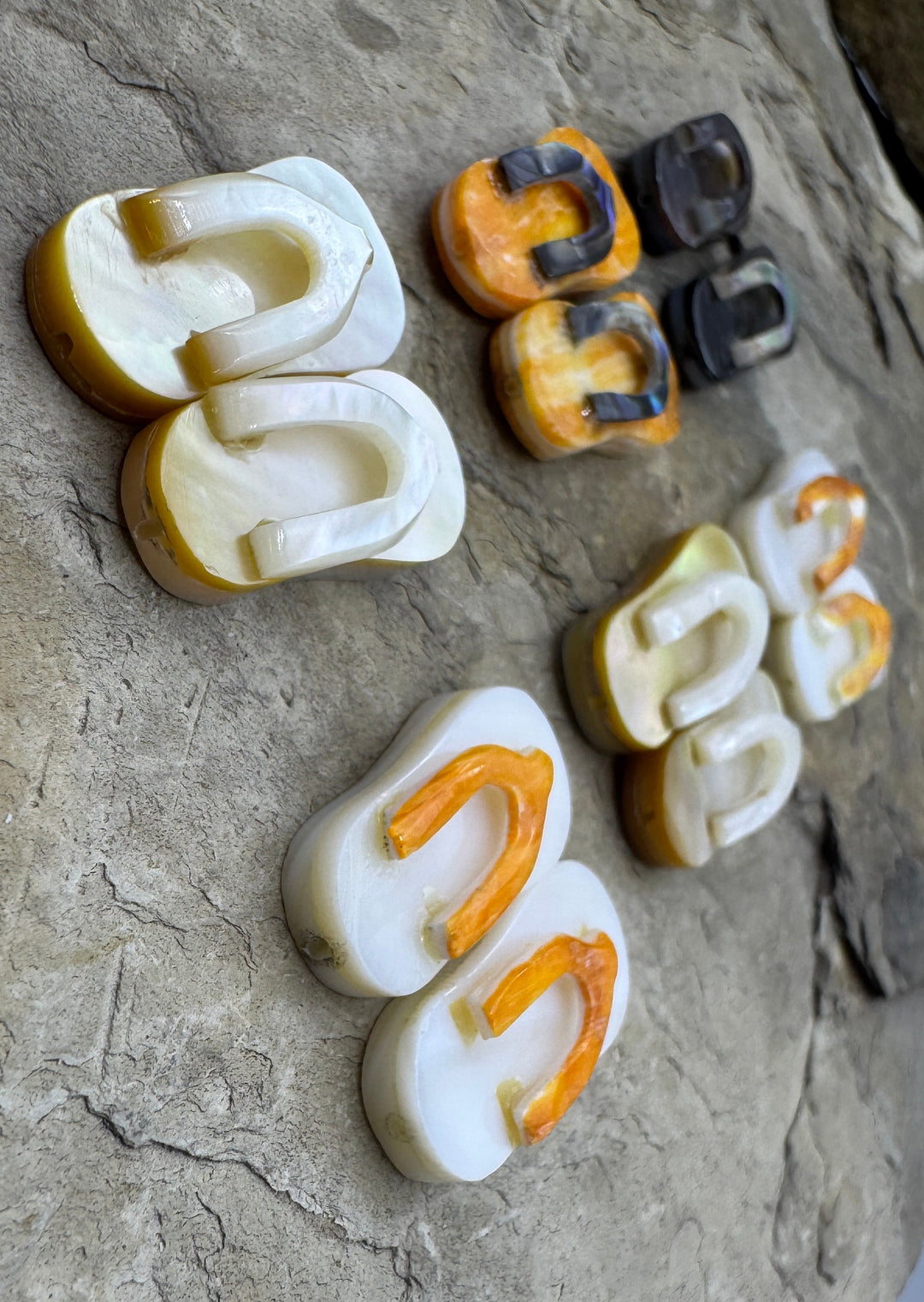 Artisan Flip Flop Beads Mixed Shell Package of 2 Beads/1