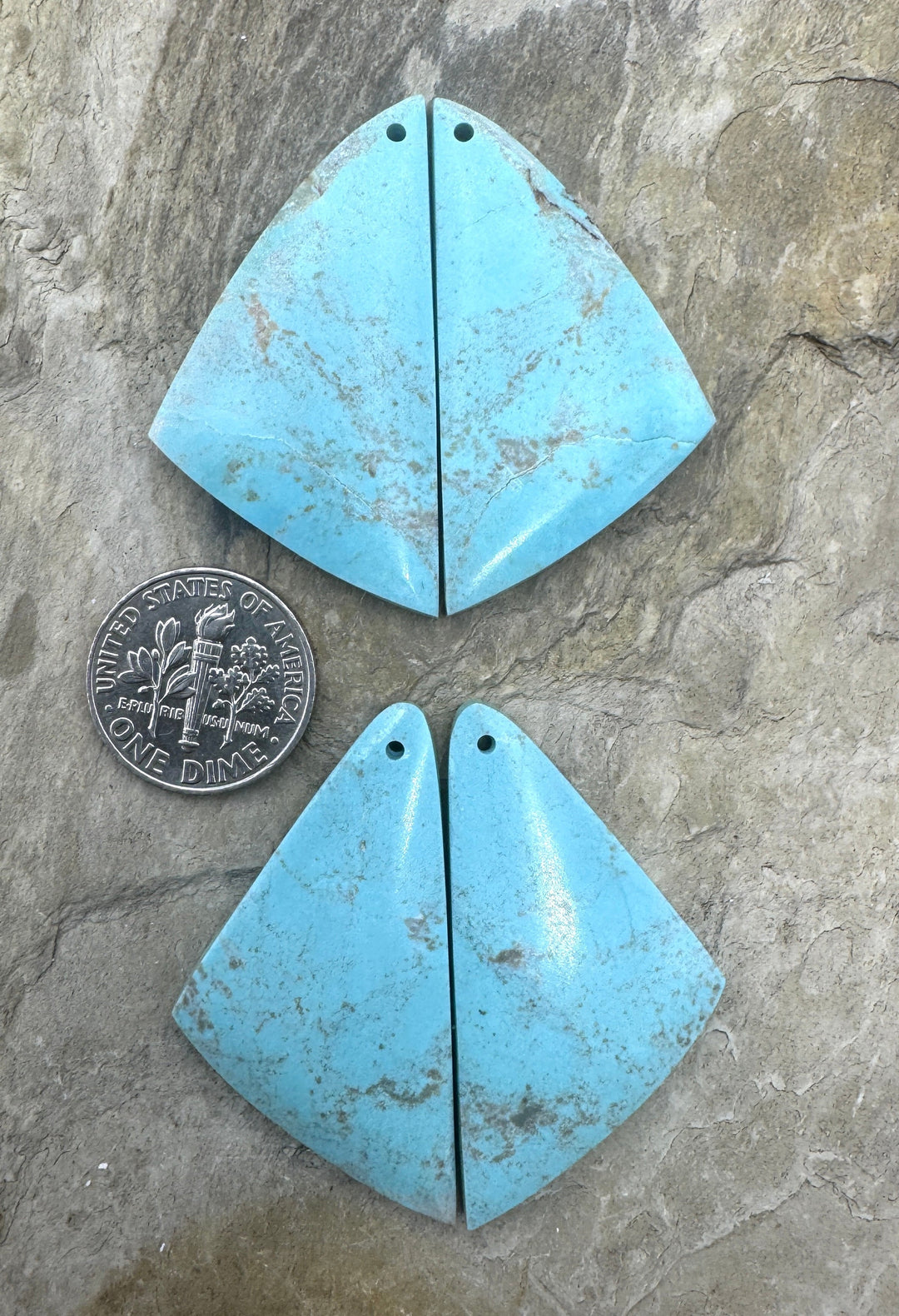 Baby Blue Kingman Turquoise (AZ) BIG Matching Earring Slab