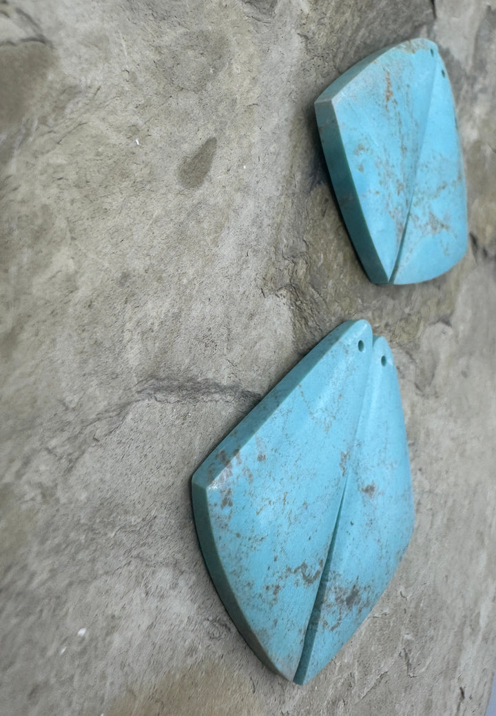 Baby Blue Kingman Turquoise (AZ) BIG Matching Earring Slab