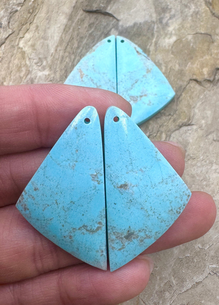 Baby Blue Kingman Turquoise (AZ) BIG Matching Earring Slab