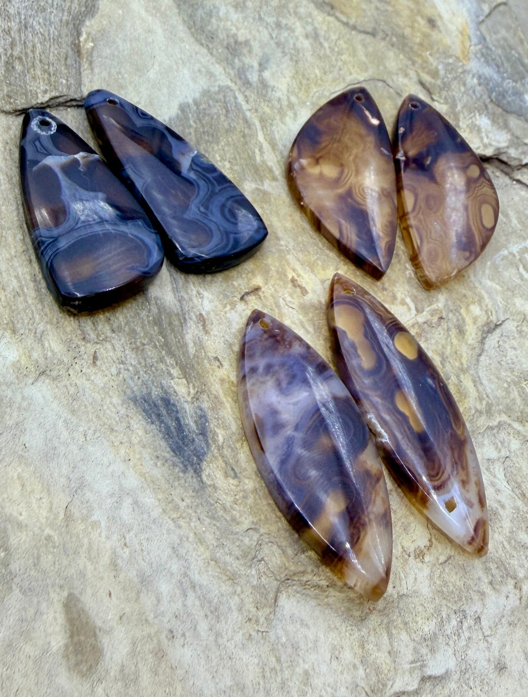 BARGAIN FRIDAY BUY LOT of 3 Orbicular Agate Earring Slab
