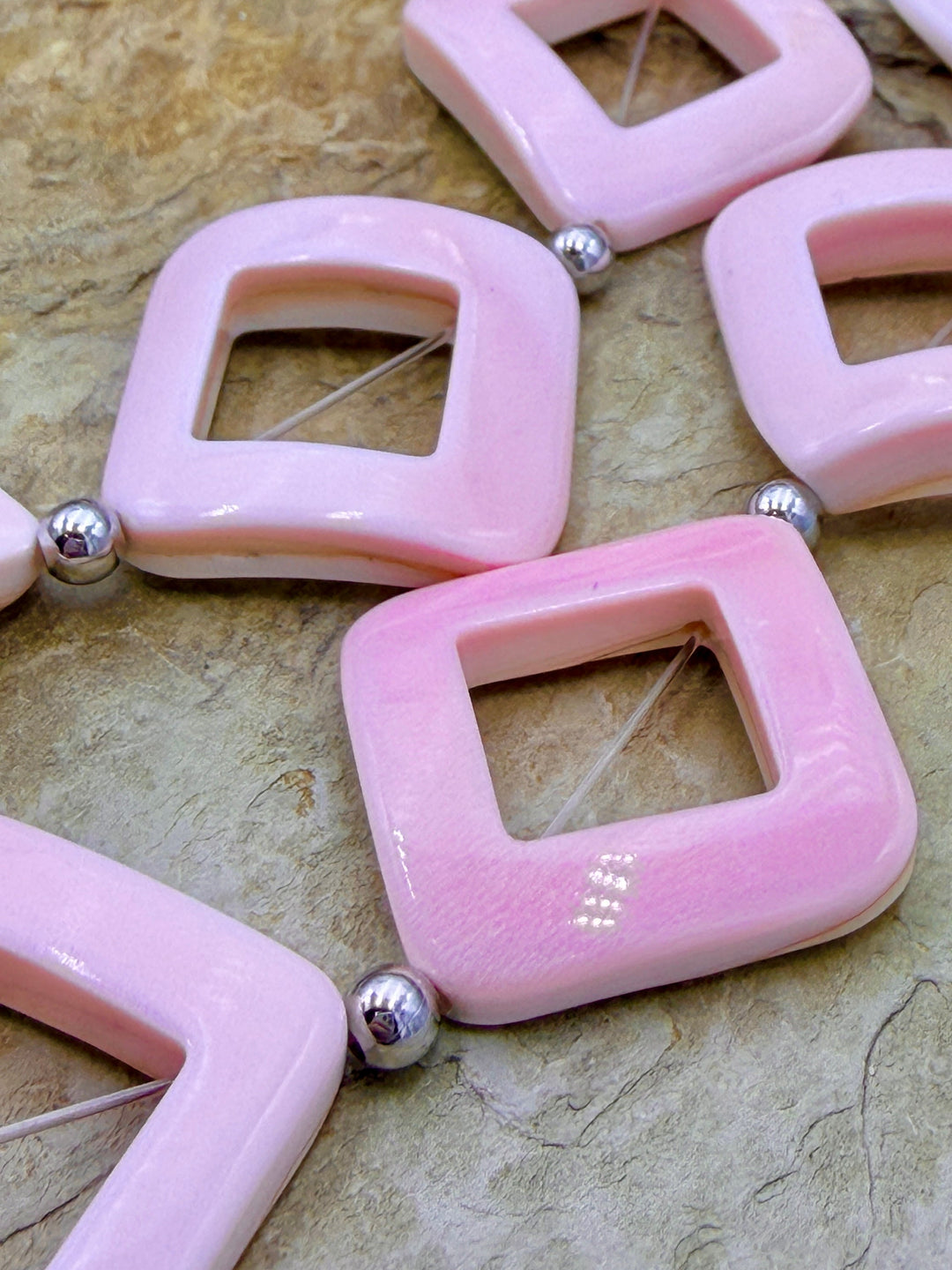 BARGAIN FRIDAY CLOSEOUT Pinck Conch Diamond shapped beads