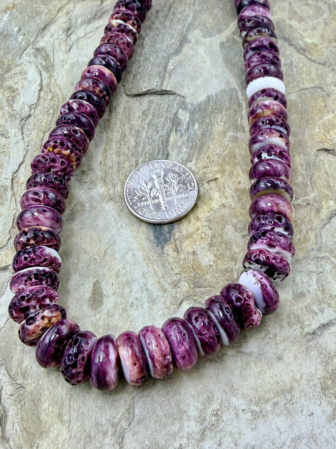 BARGAIN FRIDAY CLOSEOUT Purple Spiny Oyster 10mm Rondelle