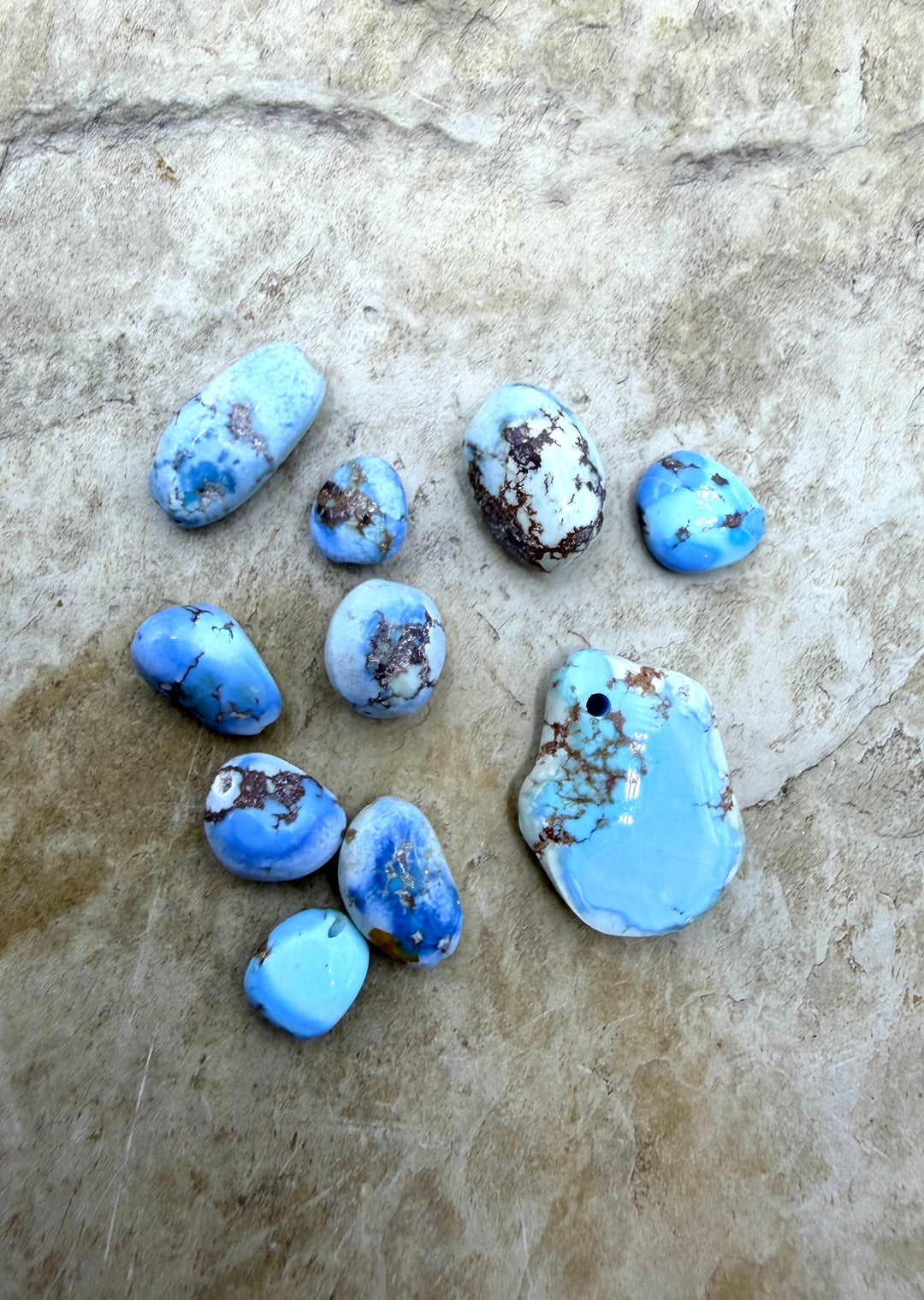 BARGAIN FRIDAY LOT of 10 Golden Hills Turquoise nugget