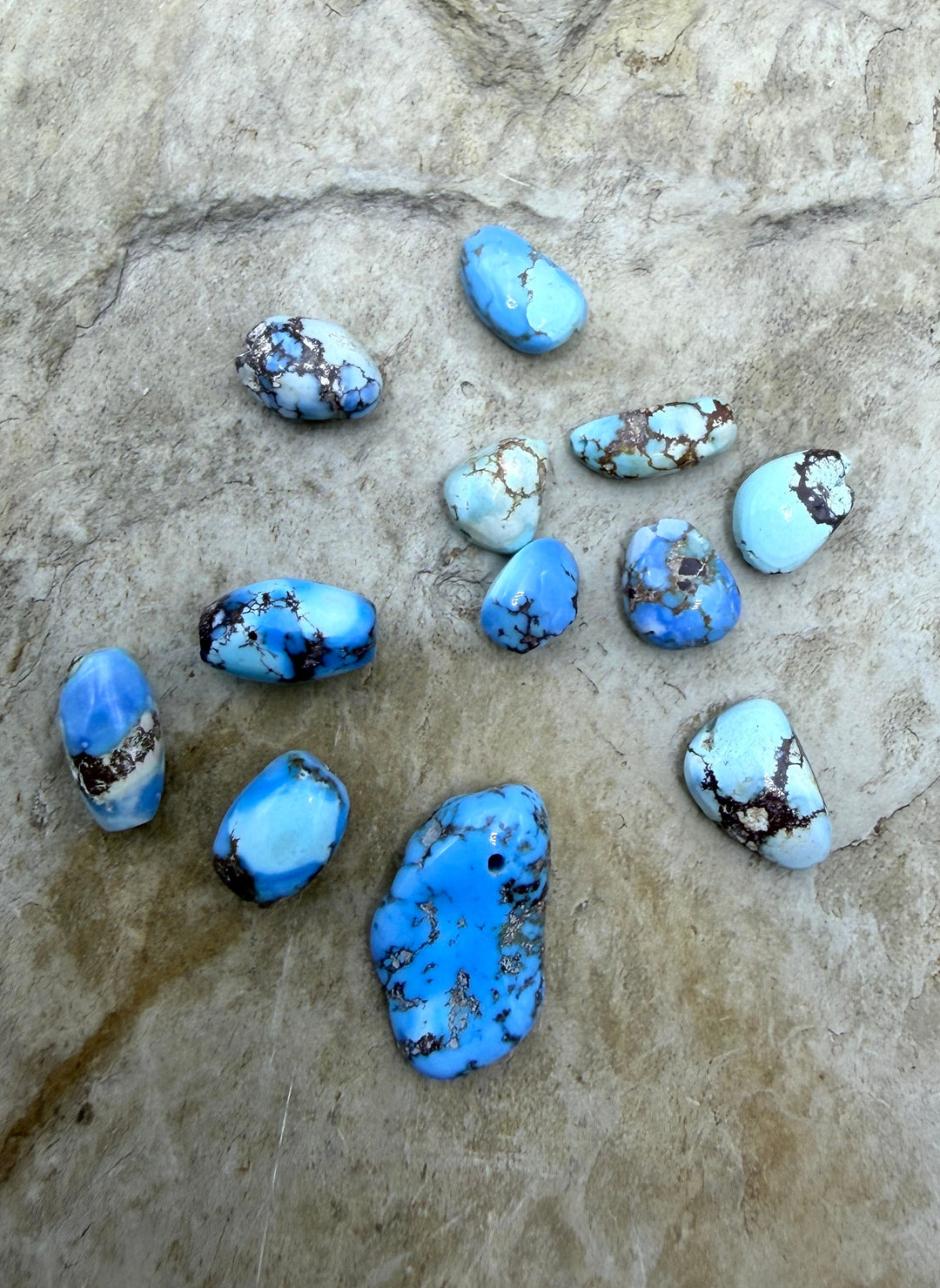 BARGAIN FRIDAY LOT of 12 A+ Golden Hills Turquoise beads