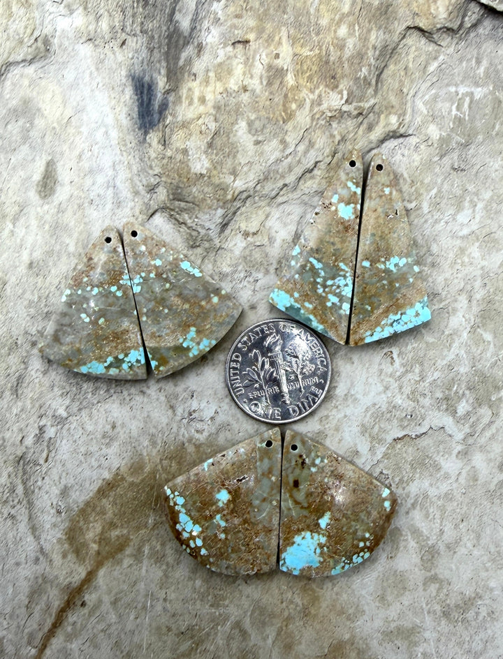 BARGAIN FRIDAY LOT of 3 Number 8 Turquoise Earring Slab