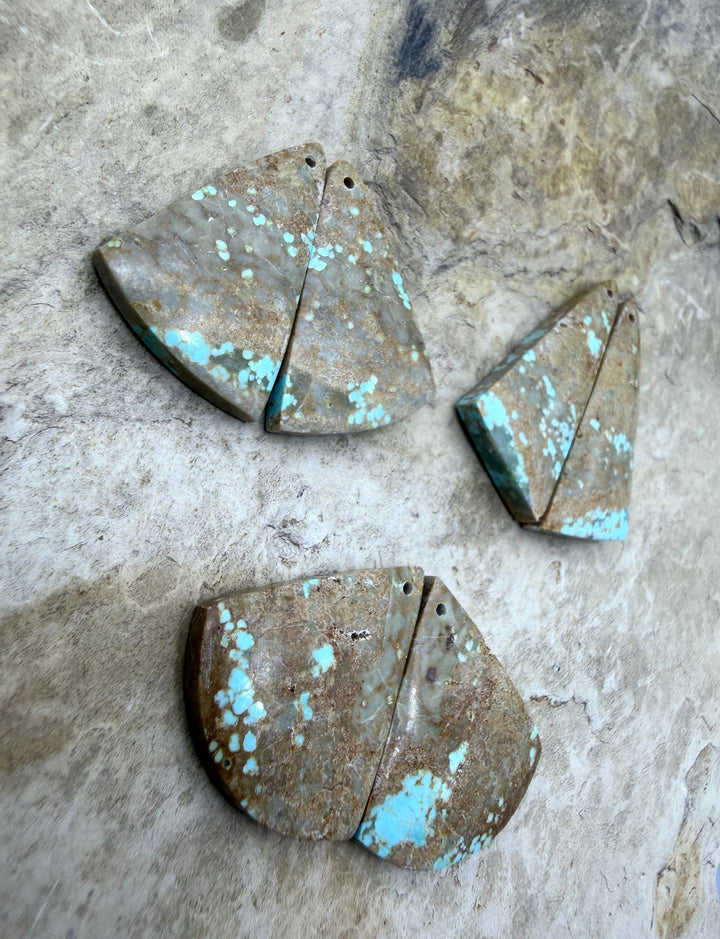BARGAIN FRIDAY LOT of 3 Number 8 Turquoise Earring Slab