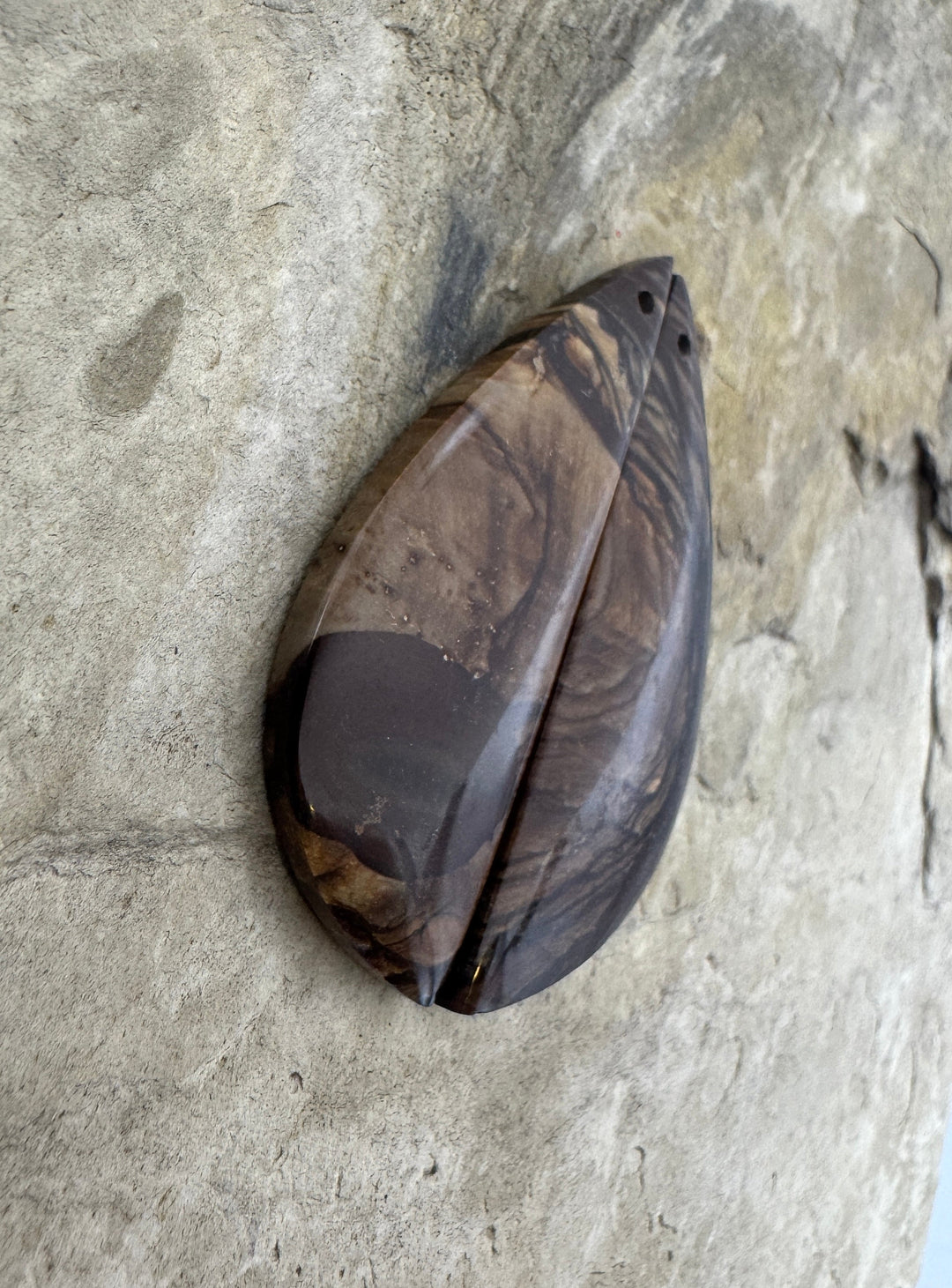 Biggs Jasper (Oregon) BIG Matching Earring Slab Bead Pair