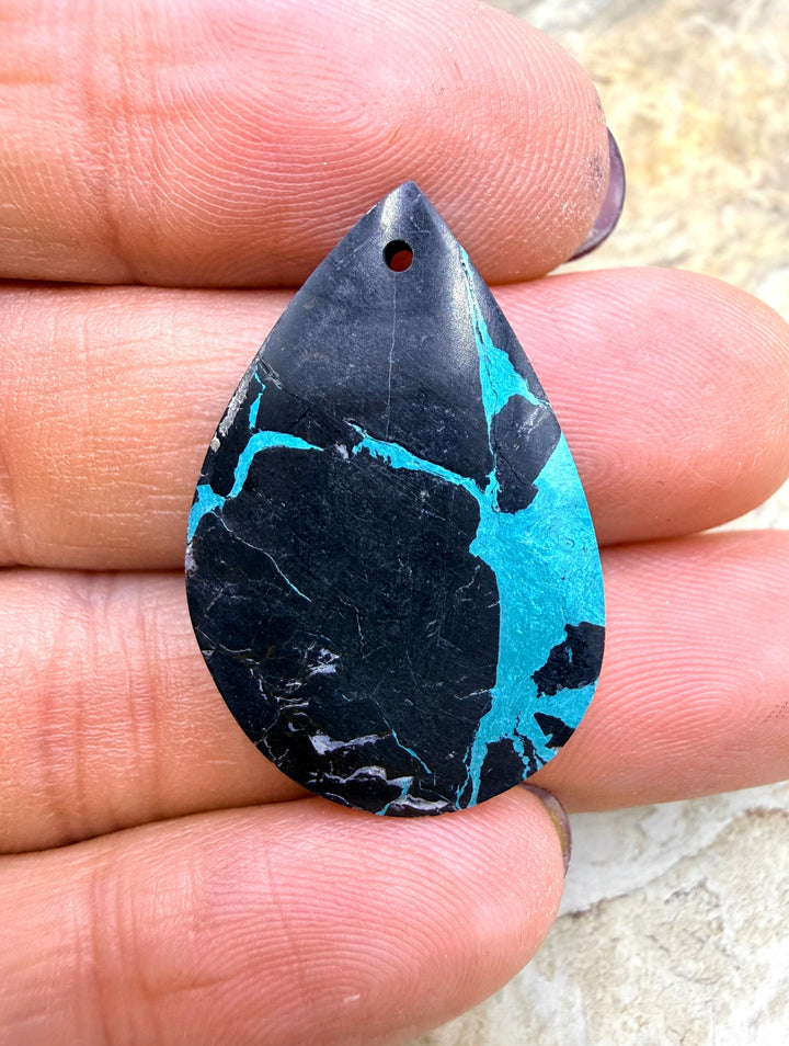 Black Jack’ Kingman Composite Block Focal Pendant 20X30mm