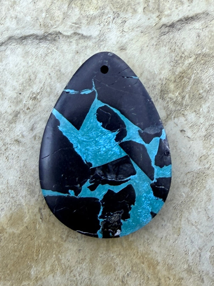 Black Jack’ Kingman Composite Block Focal Pendant 21X30mm