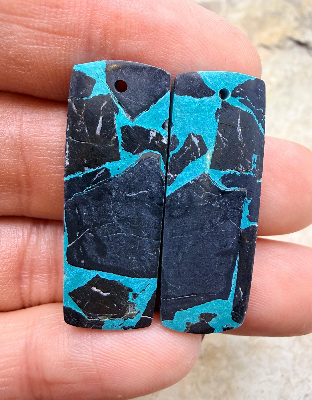 Black Jack Kingman Composite Block Matching Earring Bead