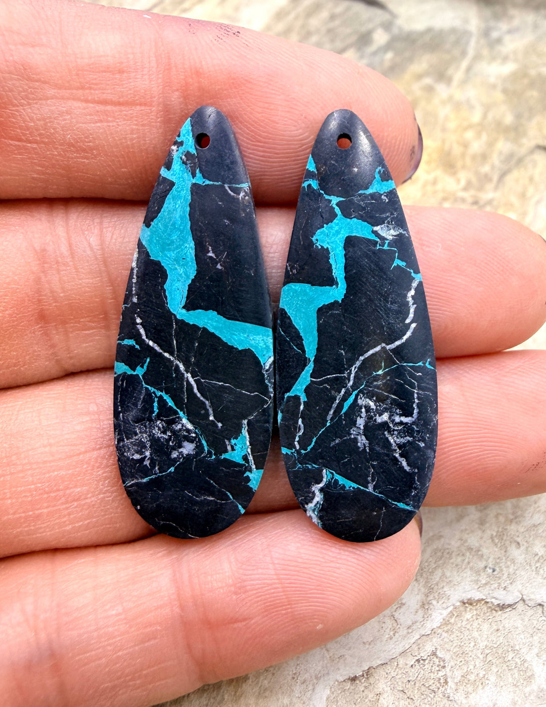 Black Jack’ Kingman Composite Block Matching Earring Bead