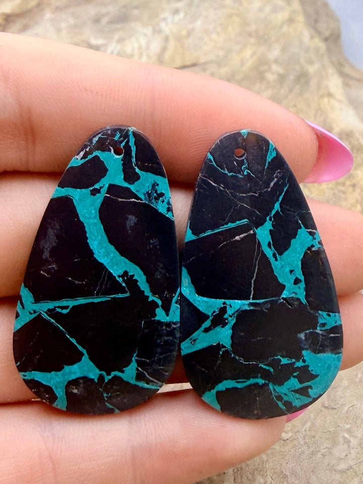 Black Jack’ Kingman Composite Block Matching Earring Bead