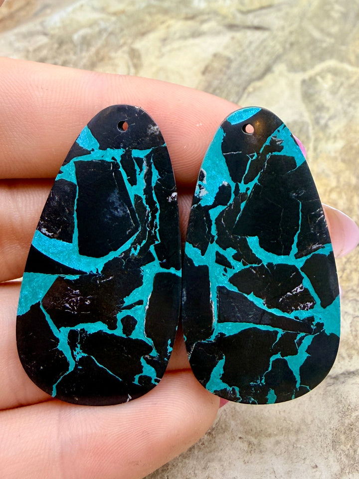 Black Jack’ Kingman Composite Block Matching Earring Bead
