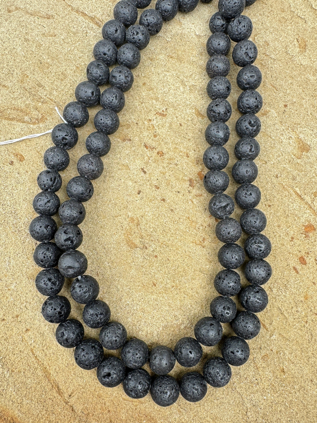 Black Lava 10mm Round Beads 16 inch Strand - Black Lava