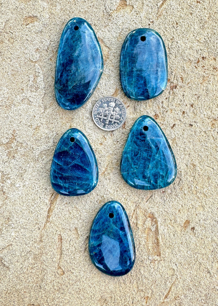 Blue Apatite Focal Pendant Large Hole (Select One Stone)