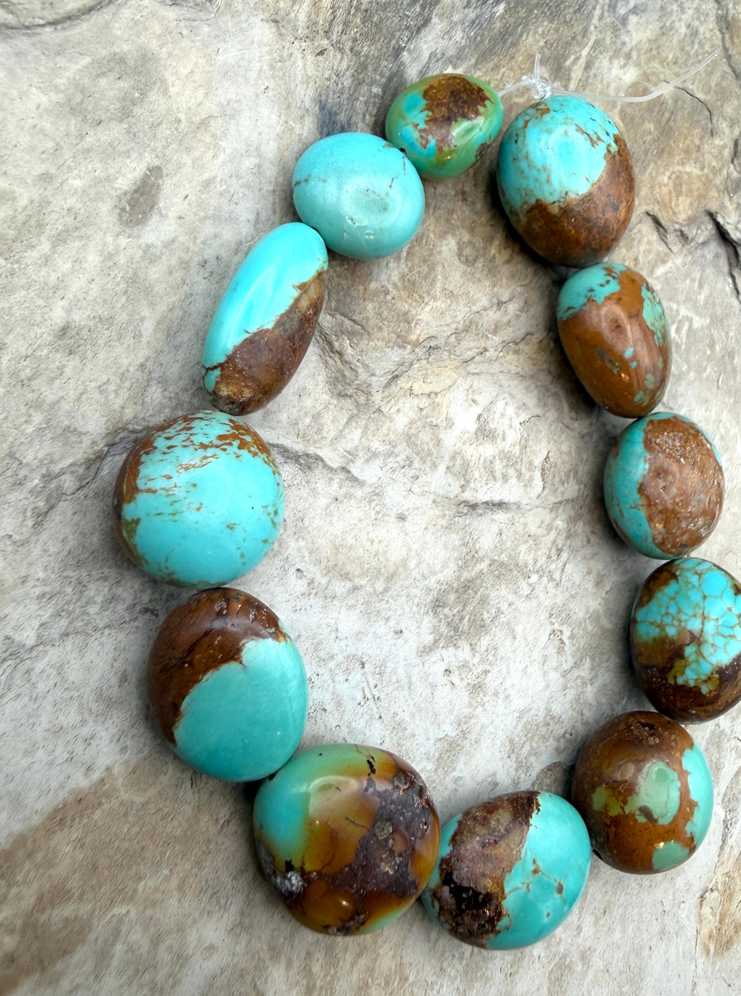Blue/Brown Kingman Turquoise (Arizona) Graduated Smooth