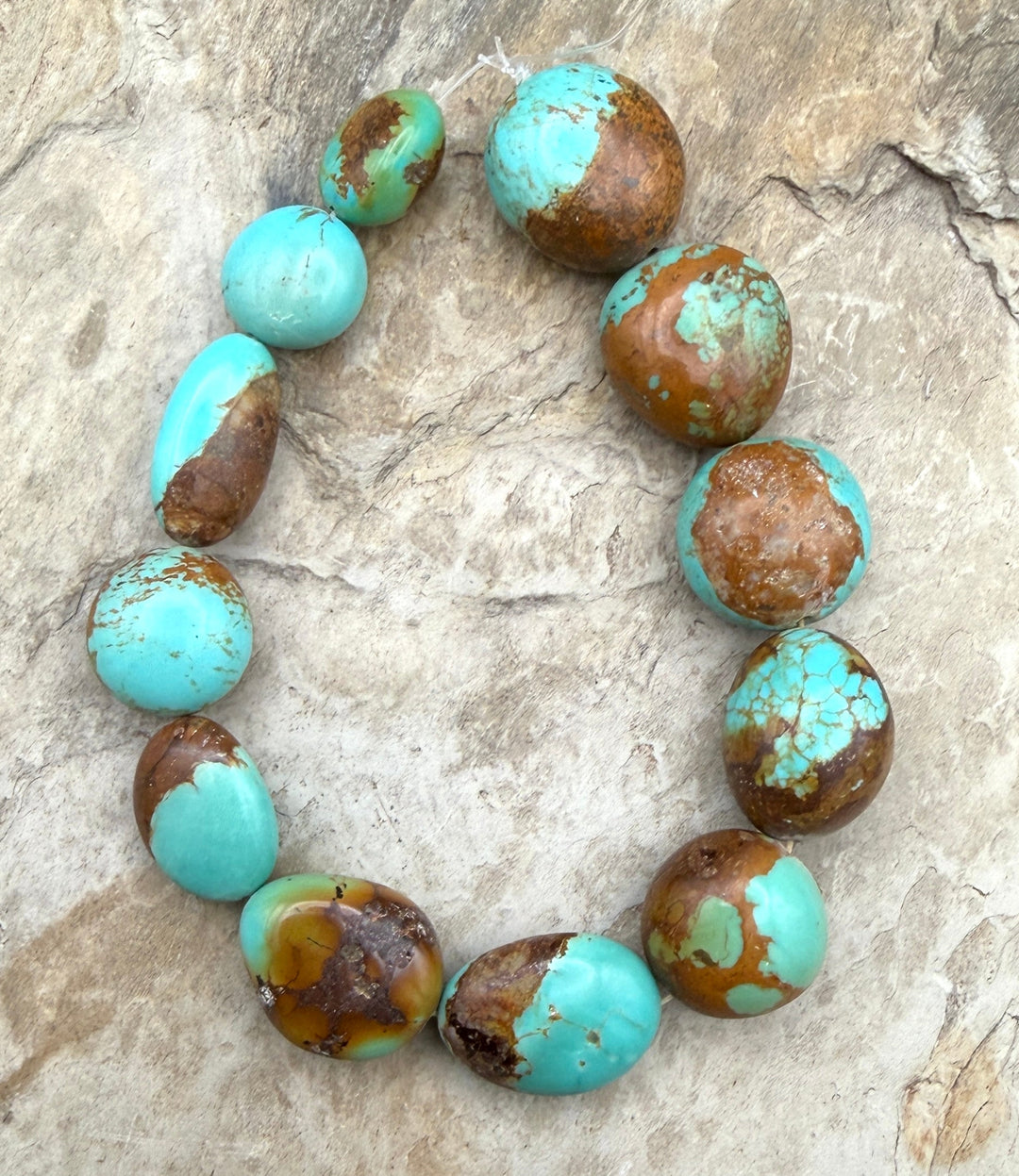 Blue/Brown Kingman Turquoise (Arizona) Graduated Smooth