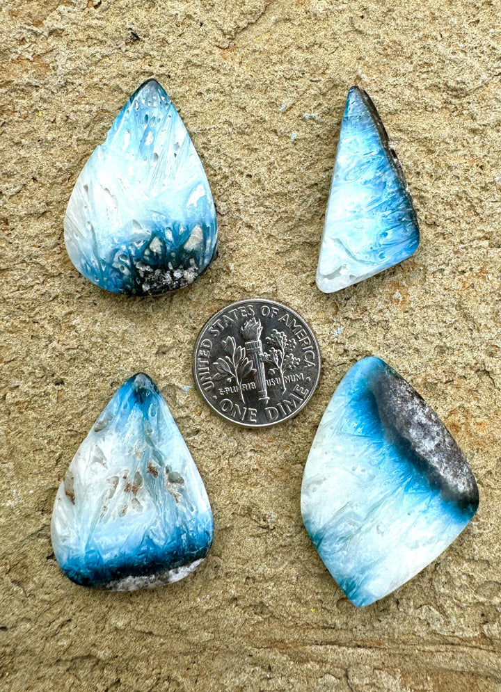 Blue Ice Glacierite (Indonesia) Freeform Designer Cabochons