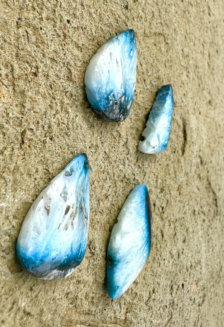 Blue Ice Glacierite (Indonesia) Freeform Designer Cabochons