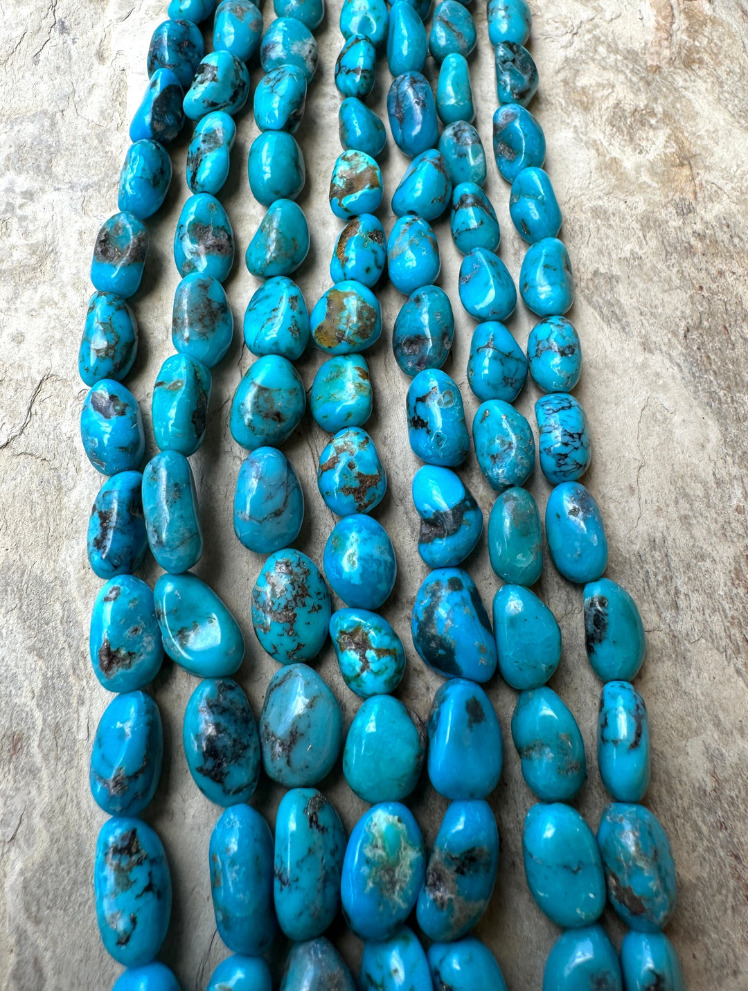 Blue Kingman Turquoise (Arizona)Long Nugget Beads