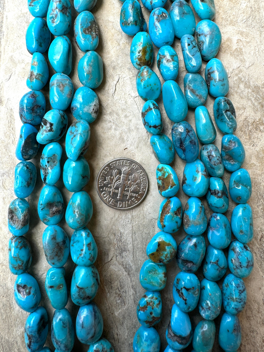 Blue Kingman Turquoise (Arizona)Long Nugget Beads