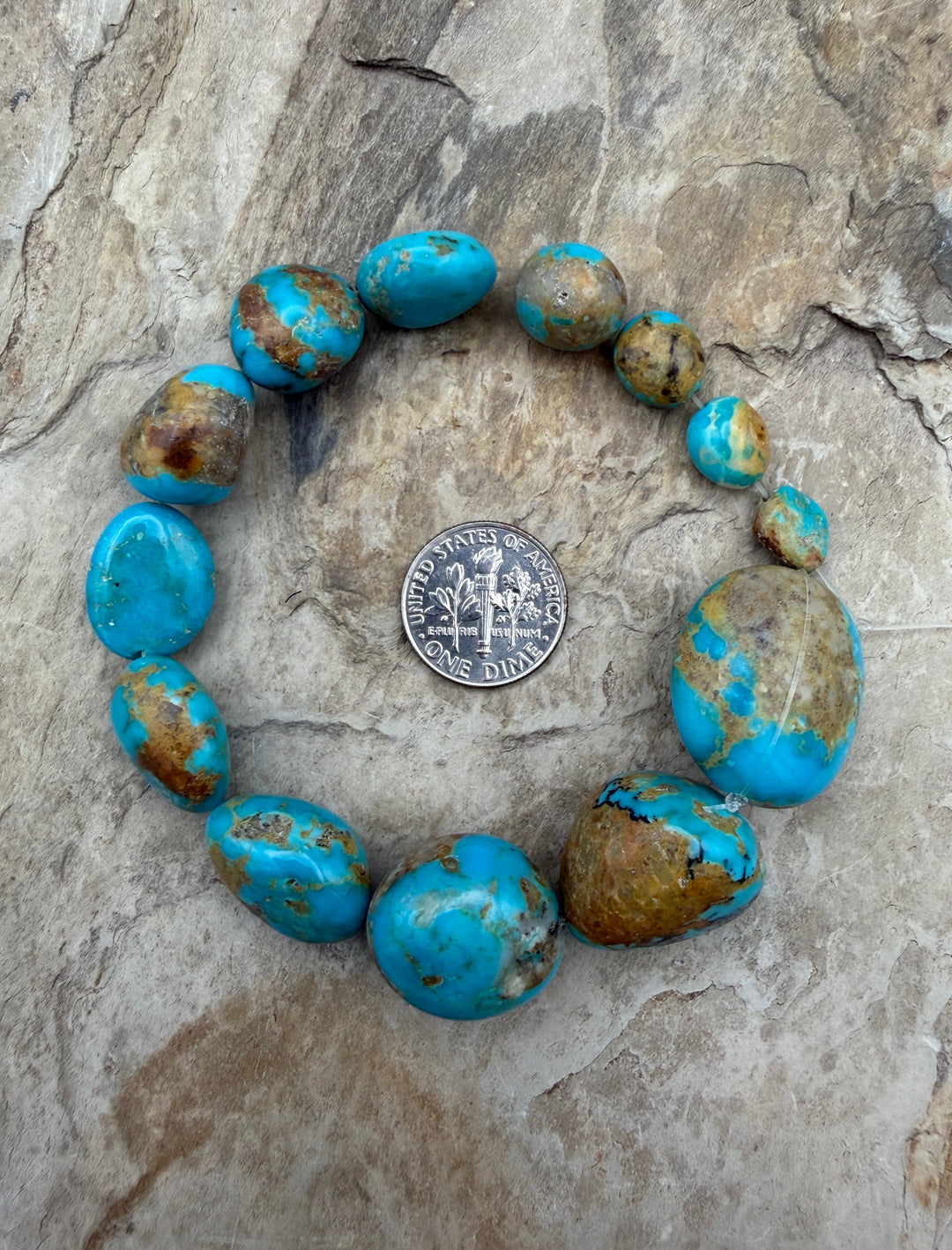 Bright Blue Kingman Turquoise (Arizona) Graduated Smooth