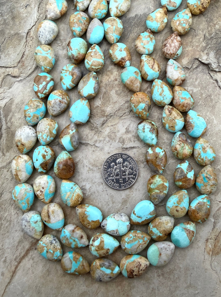 Bright Blue Pilot Mountain Turquoise (Nevada) 10x13mm Pear