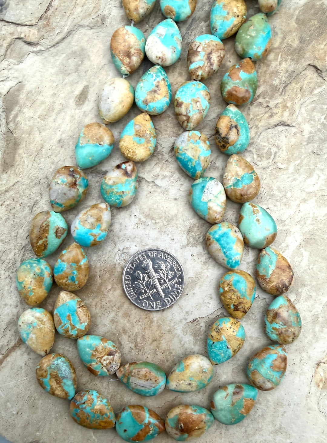 Bright Blue Pilot Mountain Turquoise (Nevada) 10x13mm Pear