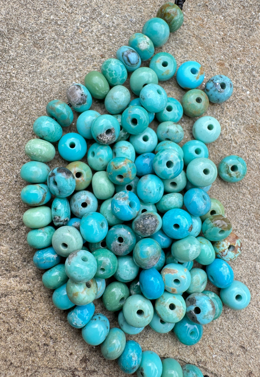 Campitos (Mex) Turquoise 5mm Rondelle Beads (Package of 12